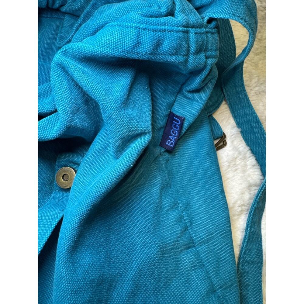 Baggu 100% recycled cotton Teal Canvas Drawstring Backpack - Women - Picture 6 of 15